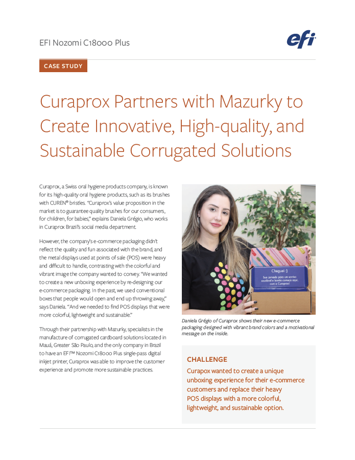 Curaprox partners with Mazurky to create innovative, high-quality, and sustainable corrugated solutions.